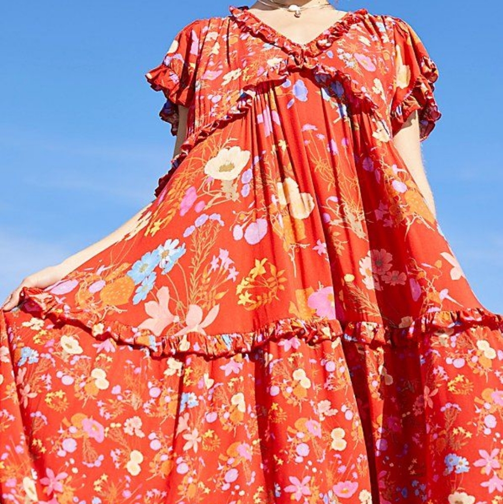 New Spell Designs Wild Bloom Gown FP Maxi Dress Free People M Exclusive Midi - Picture 15 of 15